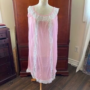 Vintage sheer pink lace night gown